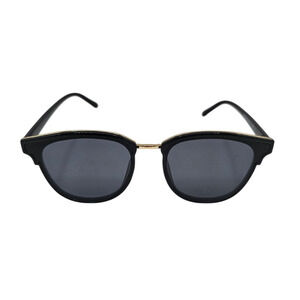 Vintage Mod Inspired Womens Plastic Frame Sunglasses Black Gold